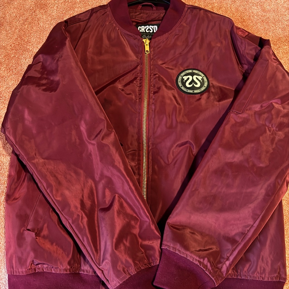 Maroon Bomber Jacket - image 7